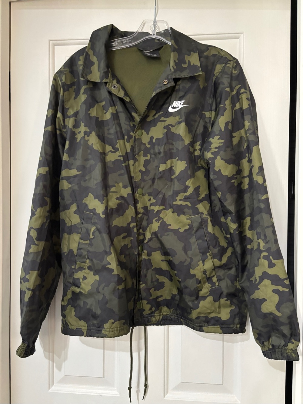 Nike Camo Coaches Jacket Olive - Size Small